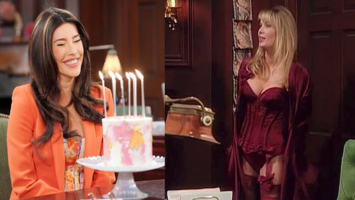 bold-beautiful-steffy-ridge Steffy Forrester confronting Ridge and Carter at Forrester Creations