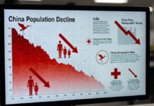 China’s Population Declines for Fourth Straight Year as Birth Rate Drops 17%; India Remains World’s Most Populous Country China population decline chart showing four consecutive years of decreasing birth rate