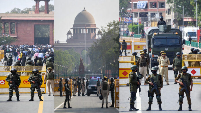 Security personnel conduct mock drills in Delhi ahead of Republic Day amid terror threat alert from intelligence agencies.