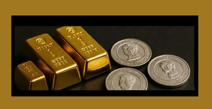 gold-silver-price-today-ind Gold and silver jewelry displayed at an Indian bullion market as prices drop on New Year’s Day 2026.