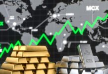 Gold, Silver Surge as Global Tensions Drive Safe-Haven Rush; Silver Near ₹2.5 Lakh Gold and silver bars displayed with MCX price charts amid global market volatility
