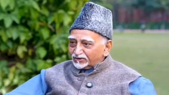 Former Vice President Hamid Ansari and VHP leader Vinod Bansal amid controversy over historical invader remarks