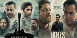 Ikkis Movie Review: Augustya Nanda Shines in War Drama Marking Dharmendra’s Final Performance Augustya Nanda and Dharmendra in Ikkis, the 1971 war biopic, depicting battlefield heroism and emotional family scenes.