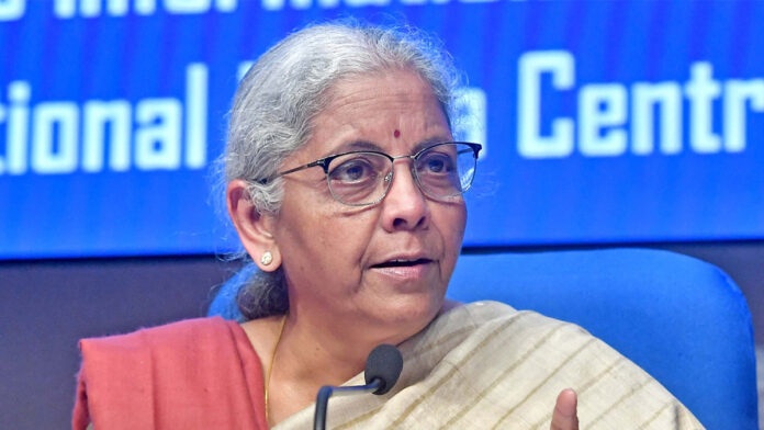 Finance Minister Nirmala Sitharaman presenting Economic Survey 2025-26 in Parliament with GDP growth charts