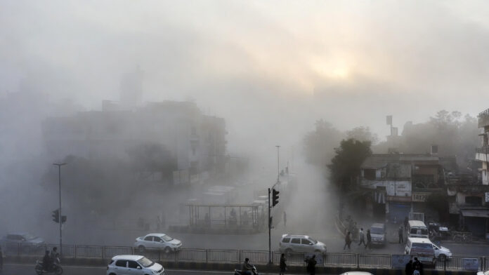Dense fog and cold wave conditions in North India winter morning