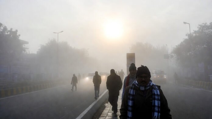 Dense fog and cold wave conditions in North India on January 2, 2026