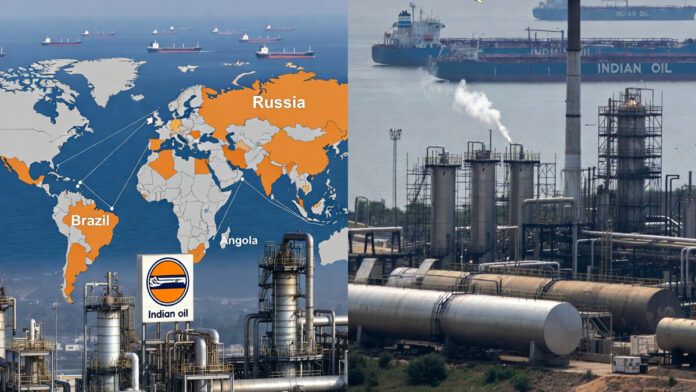 Indian Oil refinery crude import strategy shift from Russia to Brazil and Middle East