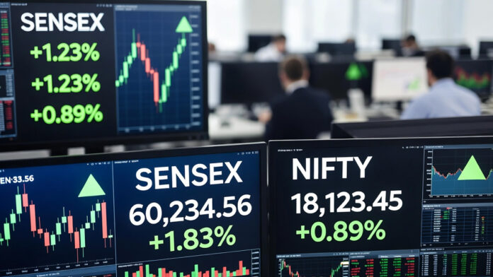 Indian stock market opens higher with Sensex and Nifty trading in green