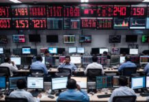 Indian Stock Market Slumps at Open: Sensex Falls 432 Points, Nifty Slips Below 26,200 on Tariff Fears Indian stock market screens showing Sensex and Nifty falling amid heavy selling