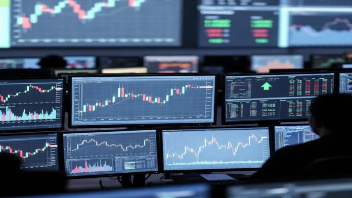 indian-stock-market-today-s Indian stock market opening bell with Sensex and Nifty charts showing early gains