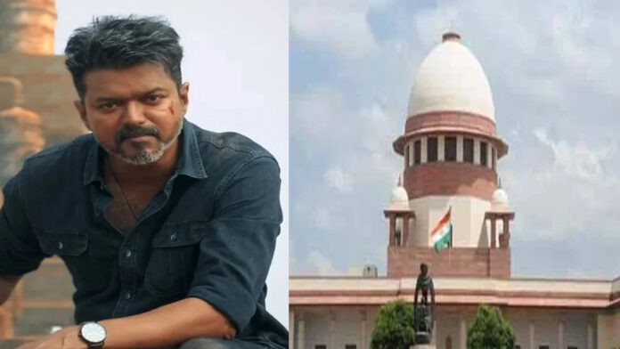 Supreme Court building in New Delhi as ‘Jana Nayagan’ certification dispute reaches apex court.