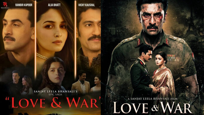 Ranbir Kapoor, Alia Bhatt, and Vicky Kaushal in Sanjay Leela Bhansali’s Love and War