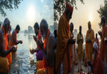 Multiple Auspicious Yogas Form on Makar Sankranti Today — Check Snan–Daan Shubh Muhurat for January 14, 2026 Devotees performing holy bath and Surya puja on Makar Sankranti 2026 as the Sun enters Capricorn.