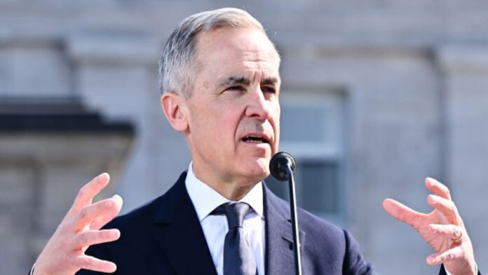 Canadian Prime Minister Mark Carney speaking on China trade and US tariff concerns