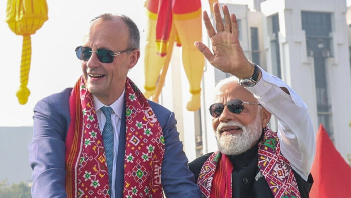 PM Narendra Modi and German Chancellor Friedrich Merz pay tribute to Mahatma Gandhi at Sabarmati Ashram