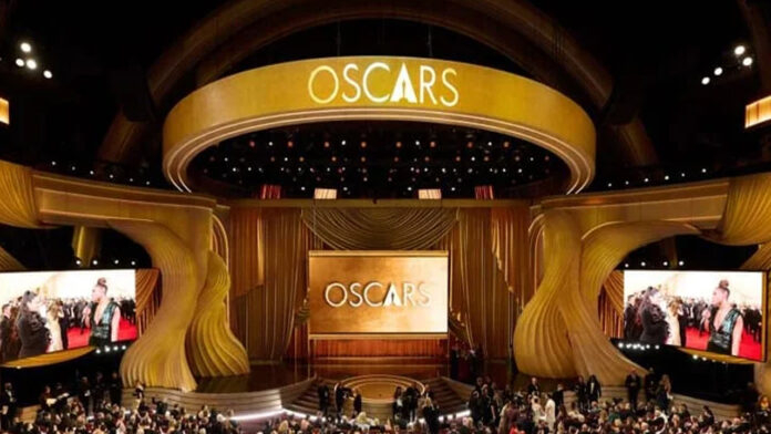 Oscar statuette at the Dolby Theatre during the 98th Academy Awards nominations season