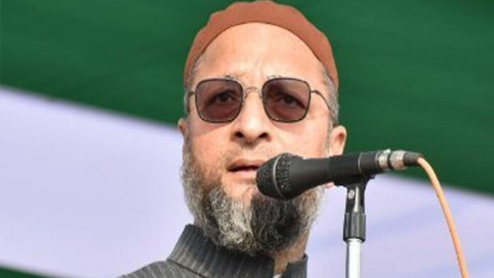Asaduddin Owaisi addressing media after defending his hijab-wearing woman PM remark