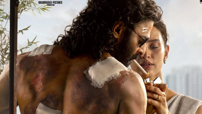 Prabhas’ rugged injured look from the first poster of ‘Spirit,’ directed by Sandeep Reddy Vanga, with comparisons to Ranbir Kapoor’s ‘Animal’ appearance.