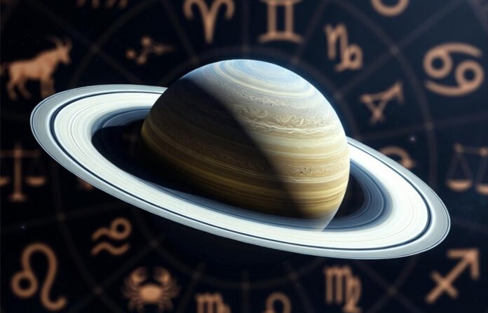 Saturn planet symbolizing Sade Sati and Dhaiya effects in 2026