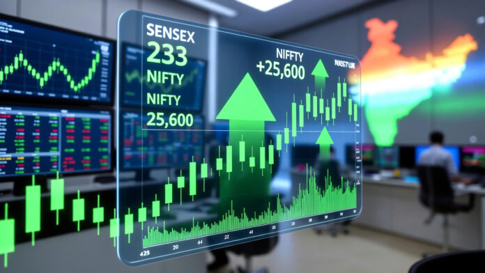 Sensex rises 233 points and Nifty crosses 25,600 as Indian stock market opens higher