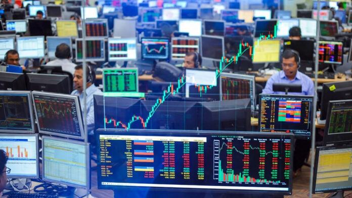 sensex-nifty-market-opening Indian stock market screen showing Sensex and Nifty rising in early trade.