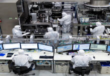 South Korea Seeks Favorable Tariff Terms from US Amid Rising Chip Trade Tensions South Korean semiconductor facility representing efforts to negotiate favorable US tariff terms on memory chips.