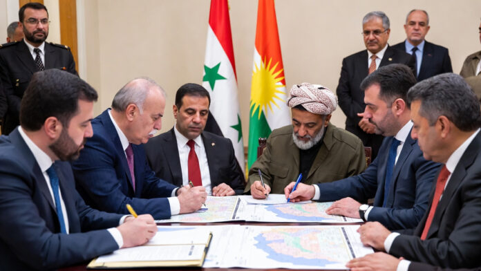 Syrian government and Kurdish forces sign ceasefire and integration agreement to stabilize northern Syria.