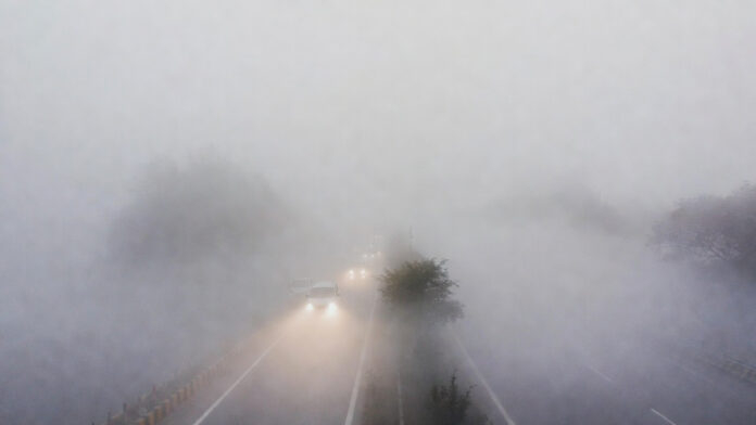 Dense fog and cold wave conditions in North India during January winter