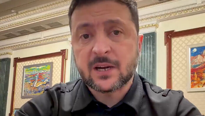 Ukrainian President Volodymyr Zelenskyy speaking about US security agreement
