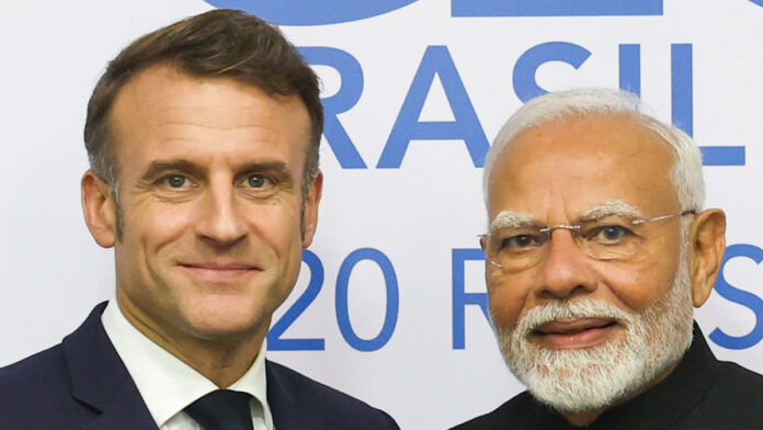 French President Emmanuel Macron arriving in India for official visit