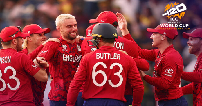 England players celebrate a wicket against Sri Lanka in T20 World Cup match