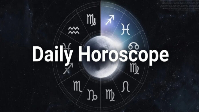 Zodiac wheel showing Moon transit from Scorpio to Sagittarius on February 12, 2026