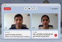 Google Launches Real-Time AI Translation for 12 Indian Languages in Video Calls, Expands Google Meet Capabilities Google Meet interface showing real-time AI translation captions in two Indian languages during a video call