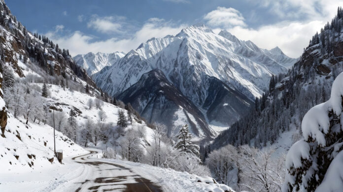 Fresh snowfall covering Himalayan peaks in Uttarakhand as plains experience rising temperatures in North India