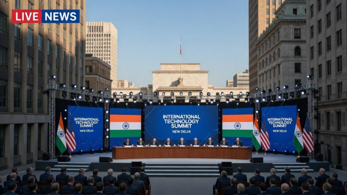 India-US technology partnership announcement at Bharat Mandapam summit