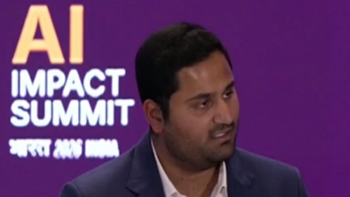 Jeet Adani speaking about AI sovereignty at a technology summit