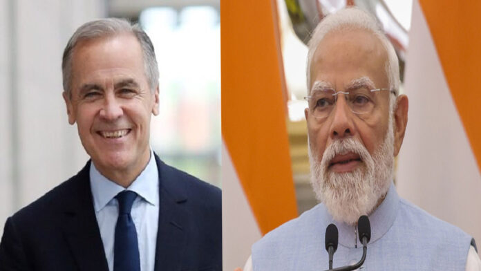 Mark Carney and Narendra Modi during diplomatic engagement ahead of India visit 2026