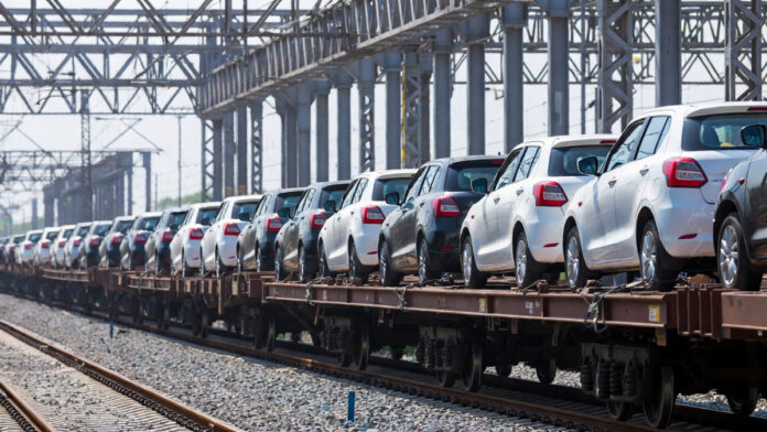 Maruti Suzuki vehicles being transported by Indian Railways in 2025
