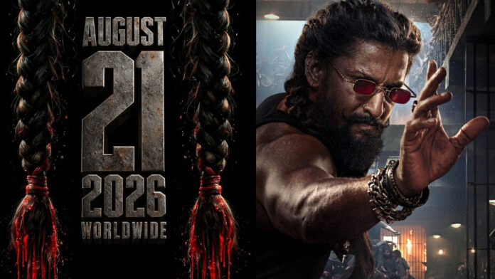 Intense new poster of Nani's The Paradise showing blood-dripping braided hair on dark background