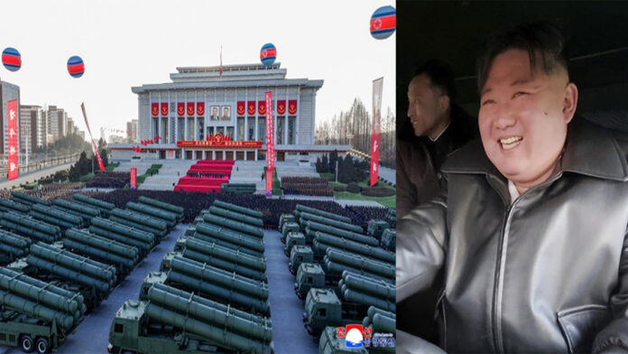 North Korean mobile rocket launcher vehicles displayed during military event