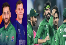 Pakistan vs Namibia: Big Selection Calls Loom — Shaheen at Risk, Babar’s Batting Order Under Review Pakistan cricket team players during match huddle before crucial game
