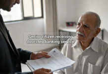 RBI Directs Banks to Provide Mandatory Doorstep Banking for Citizens Above 70 by March 31, 2026 Senior citizen receiving doorstep banking service from bank official at home in India