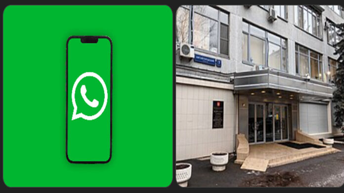 WhatsApp logo displayed on smartphone screen as Russia intensifies digital restrictions.