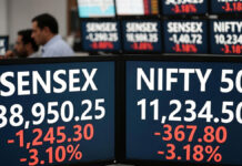 Stock Market Ends in Red: Sensex Falls 503 Points, Nifty Slips Below 25,700 Indian stock market closes lower as Sensex and Nifty end in red