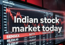 Indian Stock Market Opens Lower Tuesday After Previous Session Rally; Sensex, Nifty Slip in Early Trade Indian stock market screen showing declining indices at market open