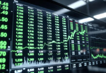 Sensex Jumps 283 Points, Nifty Closes Above 25,800 for Third Straight Session Indian stock market display board showing Sensex and Nifty rising in green