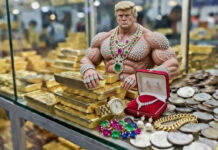 Gold Tops ₹1.62 Lakh, Silver Surges to ₹2.72 Lakh as Trump Tariff Dispute Sparks Safe-Haven Rush Donald Trump - Gold bars and silver coins displayed in bullion market amid price surge