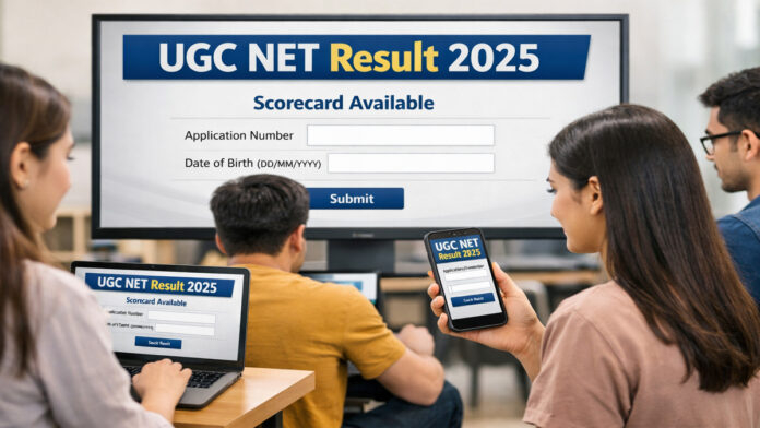 UGC NET December 2025 result scorecard download page