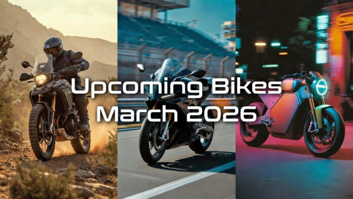 Upcoming motorcycles launching in India March 2026 including Royal Enfield Scrambler 450 and Hero Karizma XMR 250.