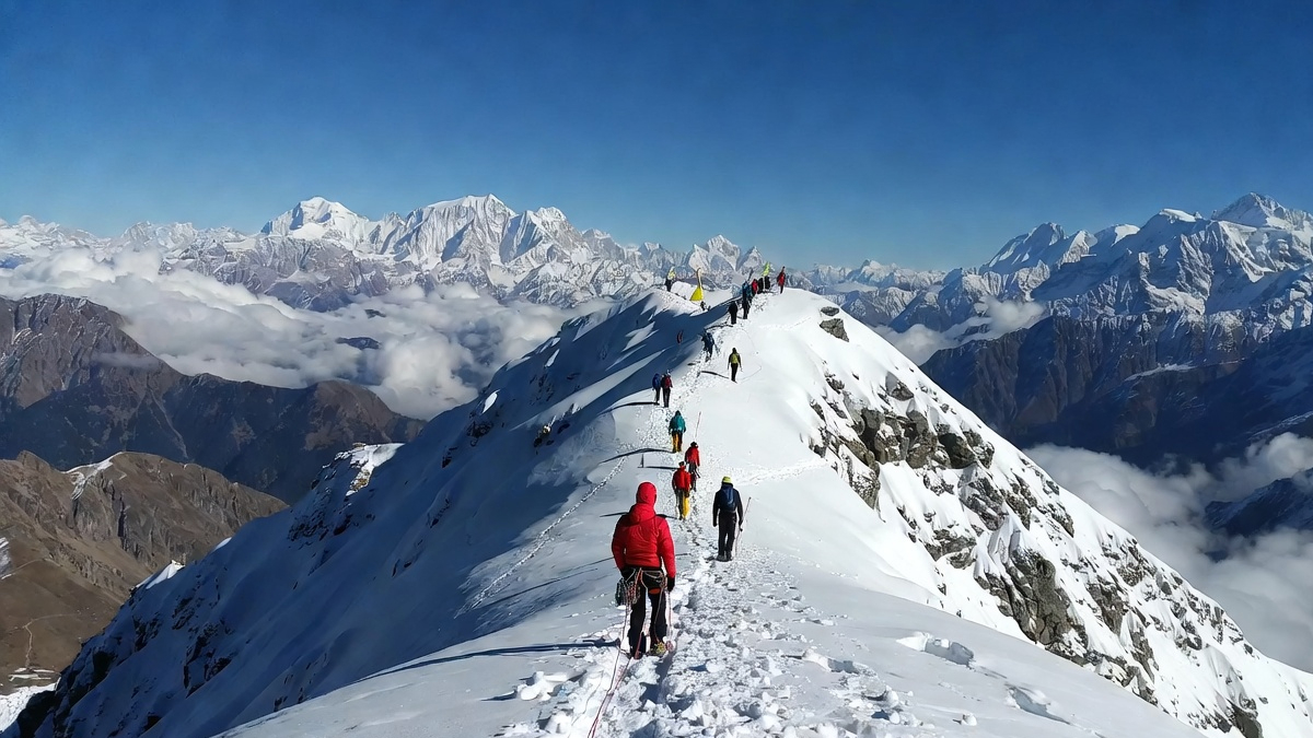 Mountaineers climbing Himalayan peaks in Uttarakhand after government approval